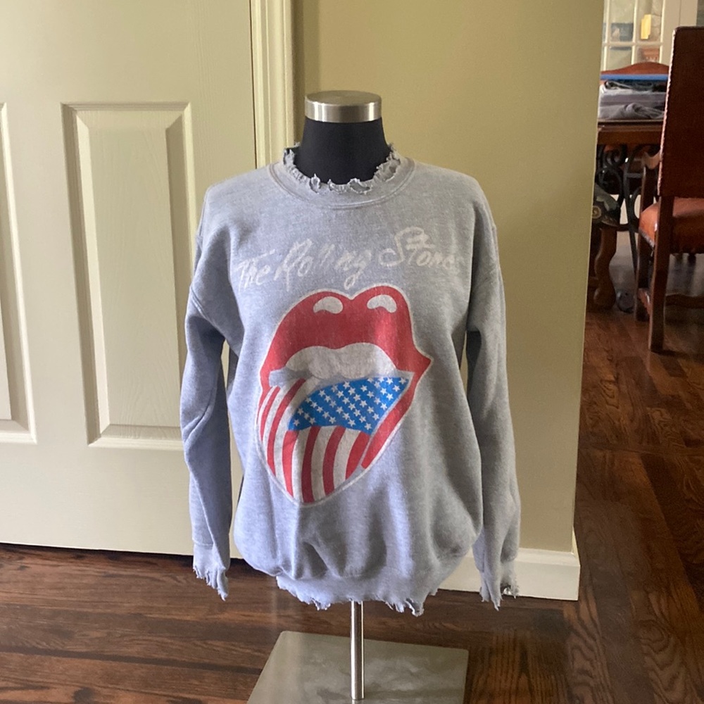 The Rolling Stones Distressed Gray Sweatshirt